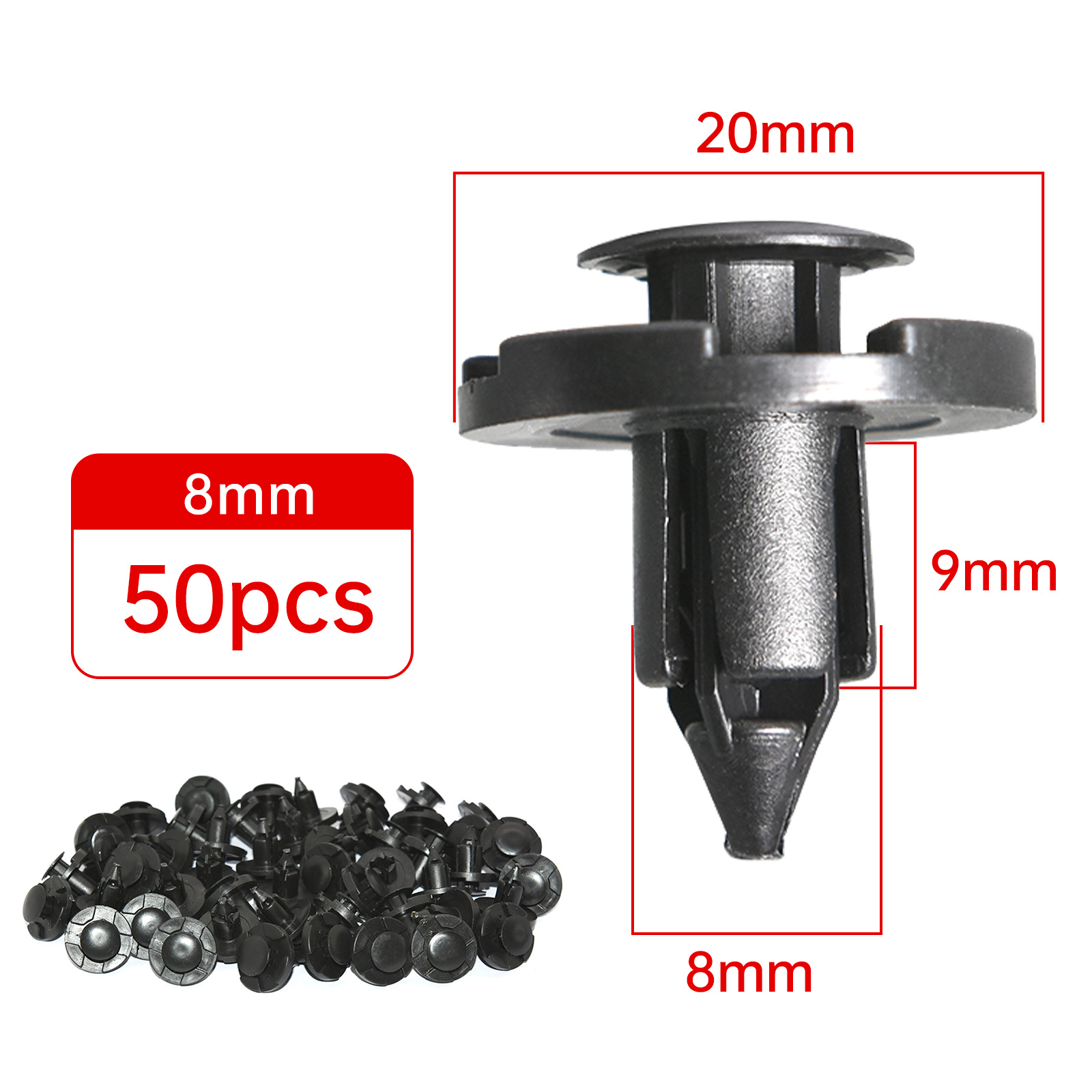 50Pcs 8mm Hole for Nissan Auto - Snap Fastener Set 评论和价格