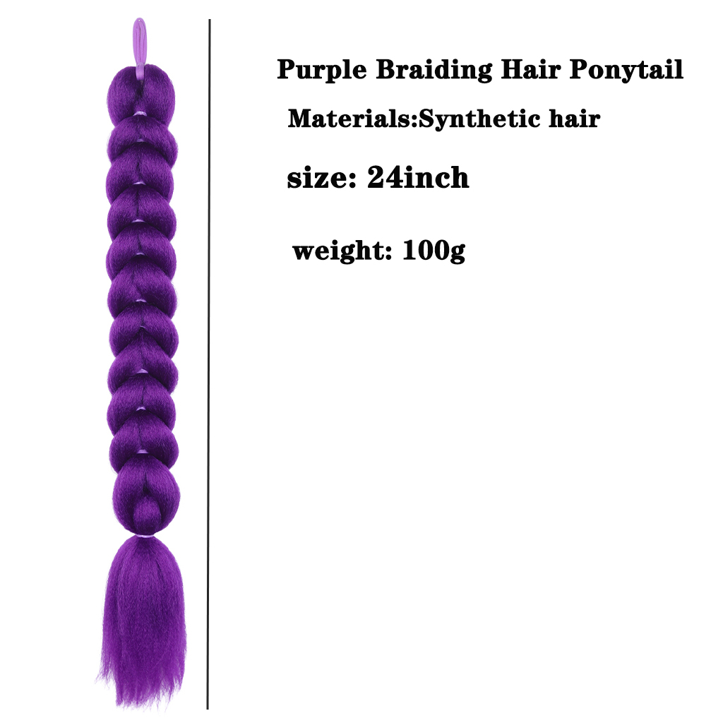 2Pcs Purple Braiding Ponytail  - Aerith Cosplay Prop 评论和价格