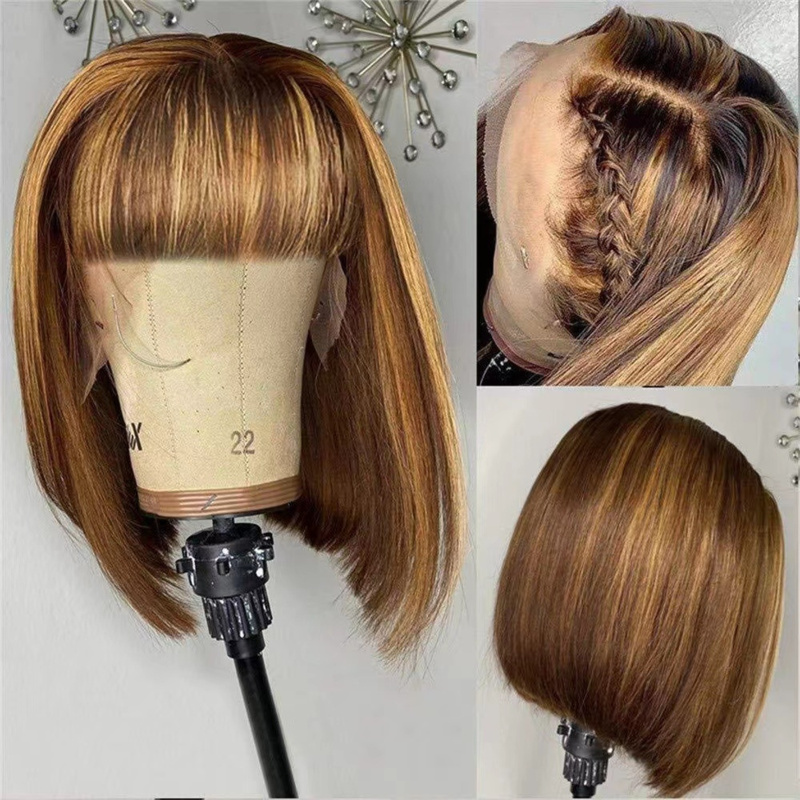 Women's short with air bangs,  - Wig Fiber Net 评论和价格