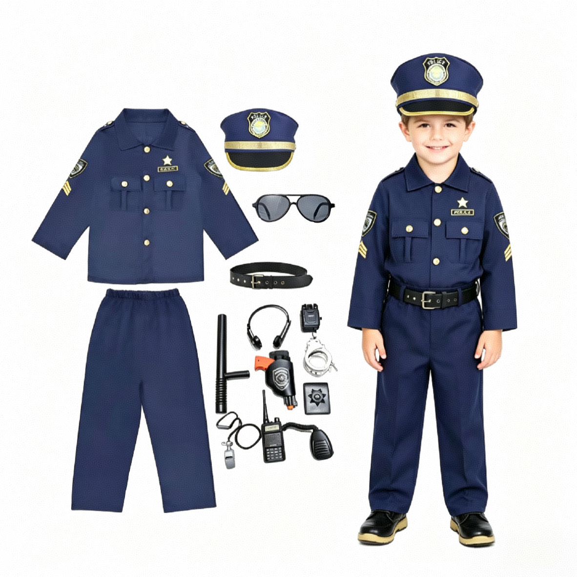 Children Officer Cosplay Outfi - Cosplay Prop Kit 评论和价格
