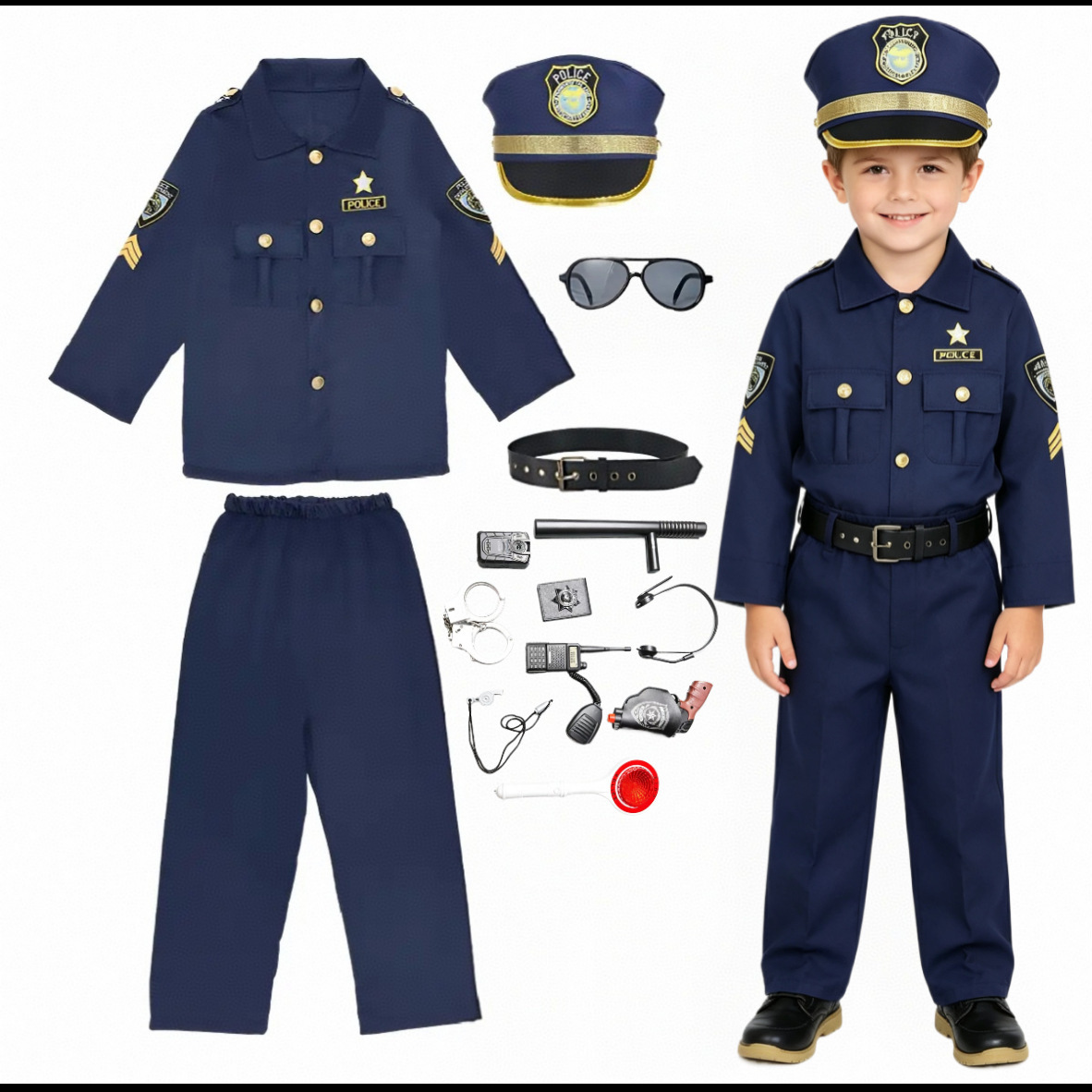 Children Officer Cosplay Outfi - Cosplay Prop Kit 评论和价格