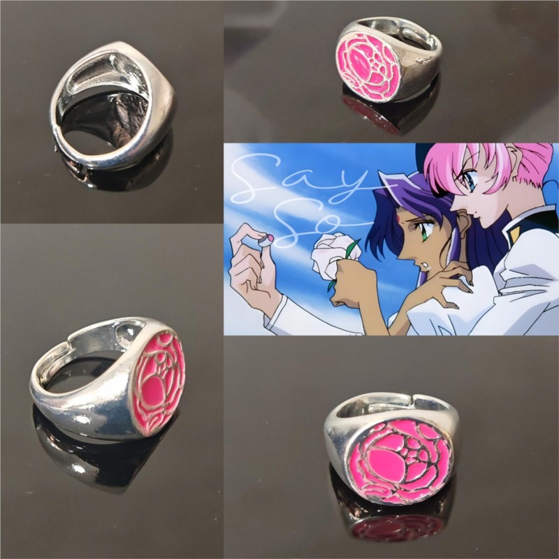 Pink Rose Ring Tenjou Utena Re - Cosplay Prop Diy 评论和价格