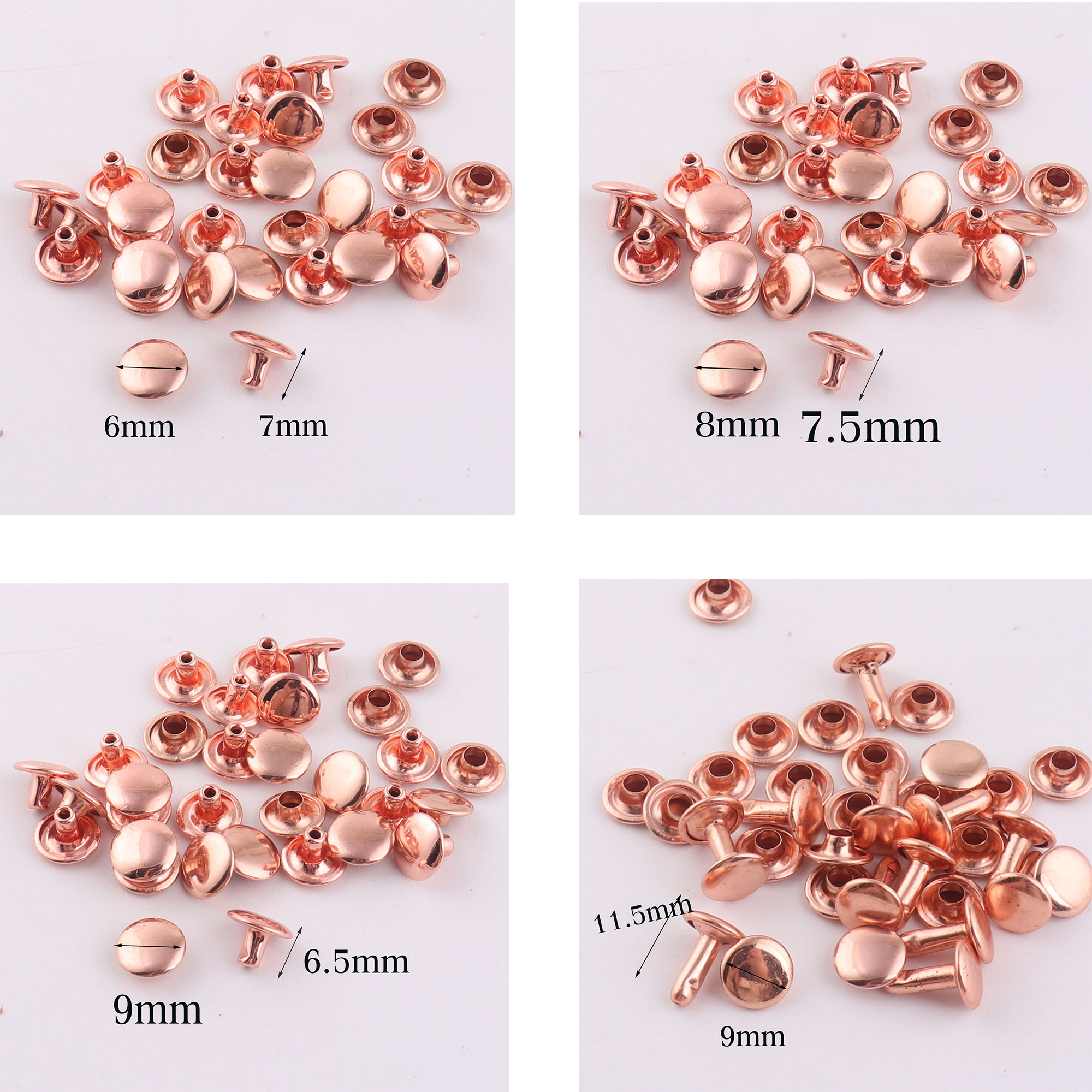100 Sets Double Cap Rivets,Ros - Snap Fastener Set 评论和价格